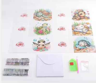 Diamond Painting Grußkarten "Schildkröten"