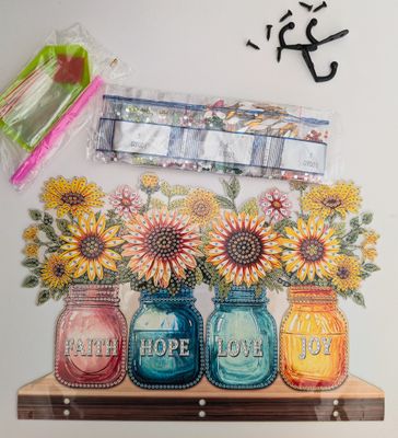 Diamond Painting "Schlüsselhaken Sonnenblumen"