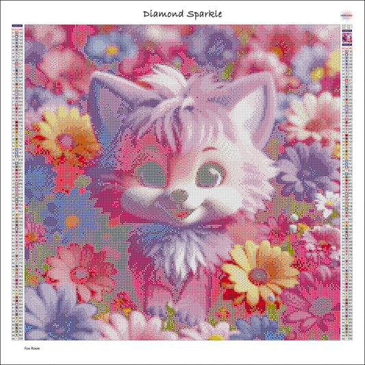 Diamond Painting Bild "Fuchsin Rosie" 50x50cm DS-103