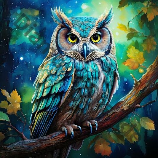 Diamond Painting "Blue Owl" 50x50cm DS-19