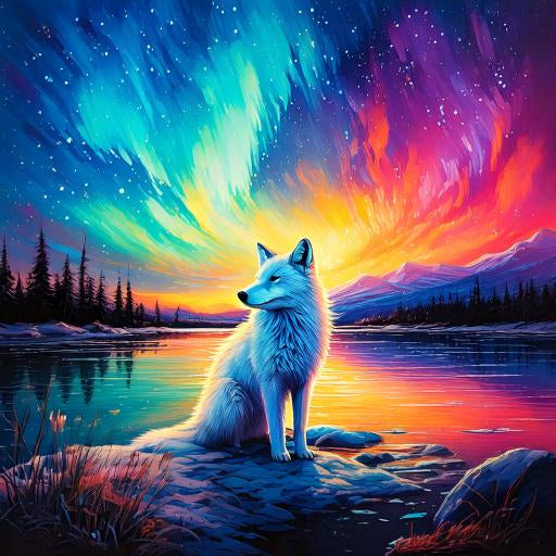 Diamond Painting Bild "Polarfuchs" 80x80 cm DS-98
