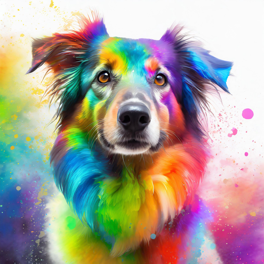Diamond Painting "Rainbow Dog" 50x50cm DS-23