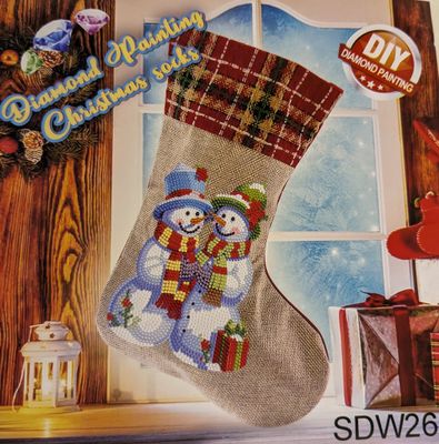 Diamond Painting Weihnachtssocke Schneemänner