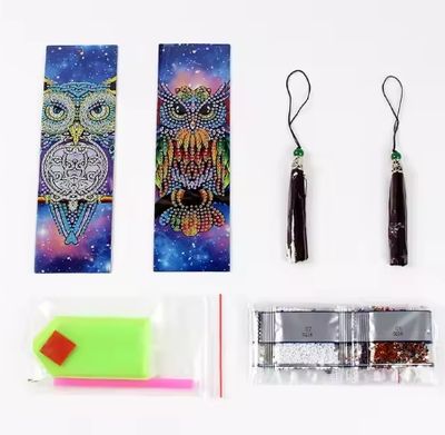 Diamond Painting Lesezeichen "Eulen"