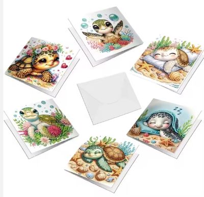 Diamond Painting Grußkarten "Schildkröten"