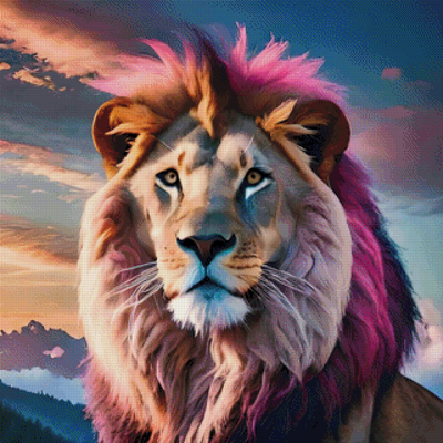 Diamond Painting Picture "King of the Savannah" 90x90cm DS-4