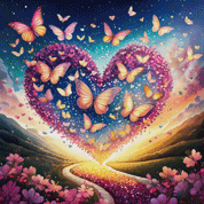 Diamond Painting "Butterfly Heart" 50x50cm DS-9