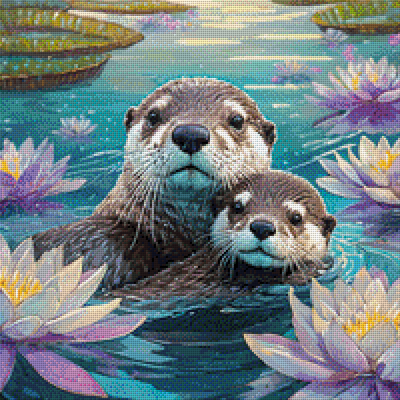 Diamond painting picture "Otter" 50x50cm DS-26
