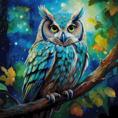 Diamond Painting "Blue Owl" 50x50cm DS-19
