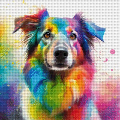 Diamond Painting "Rainbow Dog" 50x50cm DS-23