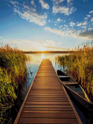 Diamond painting "Boat dock" 60x80cm DS-38