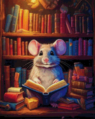 Diamond Painting "Büchermaus" 40x50cm DS-43