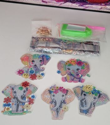 Diamond Painting "Schlüsselanhänger Elefanten"