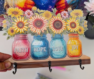 Diamond Painting "Schlüsselhaken Sonnenblumen"