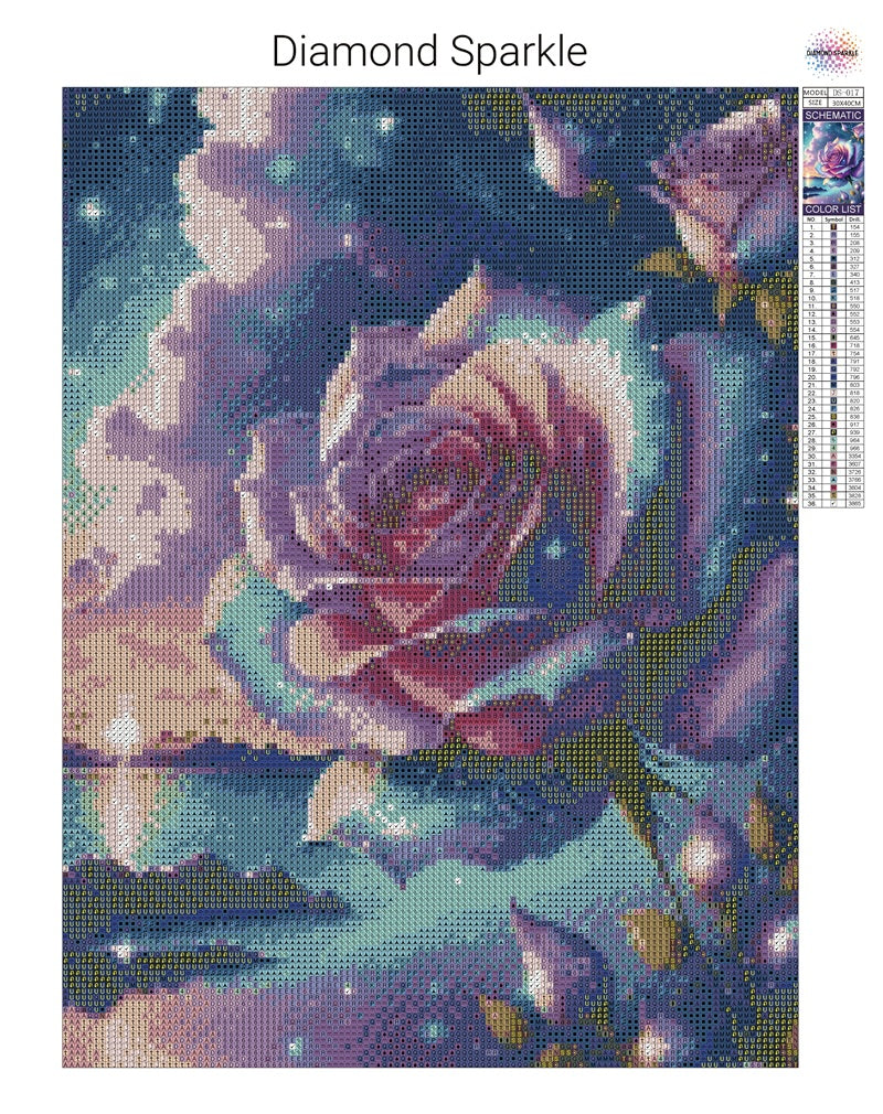 Diamond Painting Bild " Traum Rose" 40x50cm DS-017