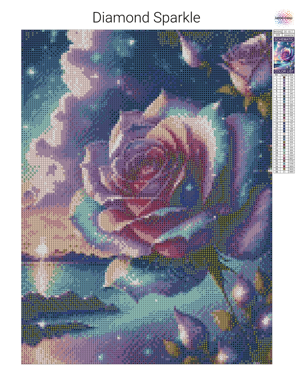 Diamond Painting Bild " Traum Rose" 40x50cm DS-017