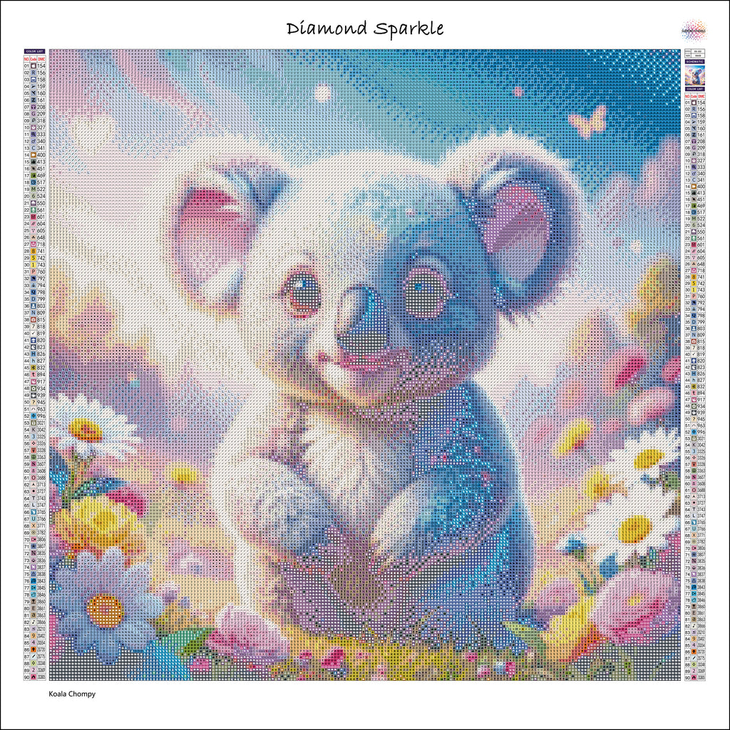Diamond Painting Bild "Koala Chompy"  50x50cm (inkl. Fairy Dust Steinen) DS-102