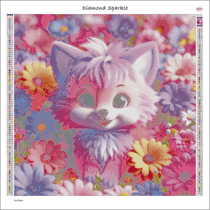 Diamond Painting Bild "Fuchsin Rosie" 50x50cm DS-103