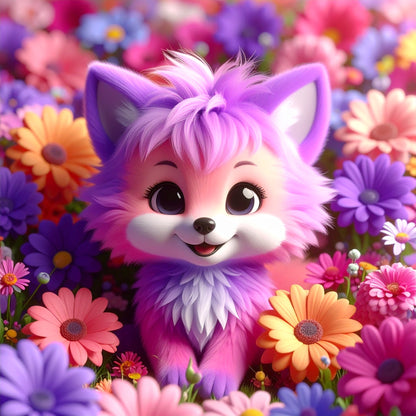 Diamond Painting Bild "Fuchsin Rosie" 50x50cm DS-103