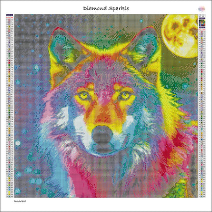 Diamond Painting Bild "Nebula Wolf" 50x50cm (inkl. Sondersteine) DS-104