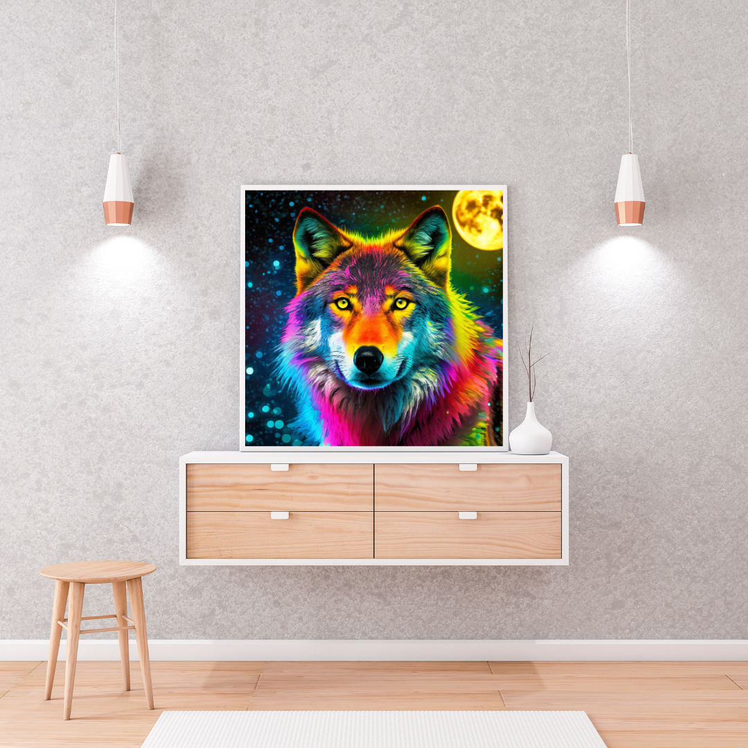 Diamond Painting Bild "Nebula Wolf" 50x50cm (inkl. Sondersteine) DS-104