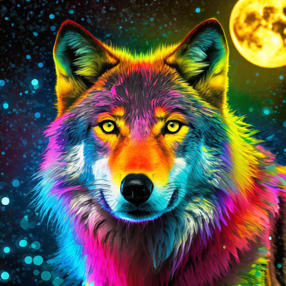 Diamond Painting Bild "Nebula Wolf" 50x50cm (inkl. Sondersteine) DS-104
