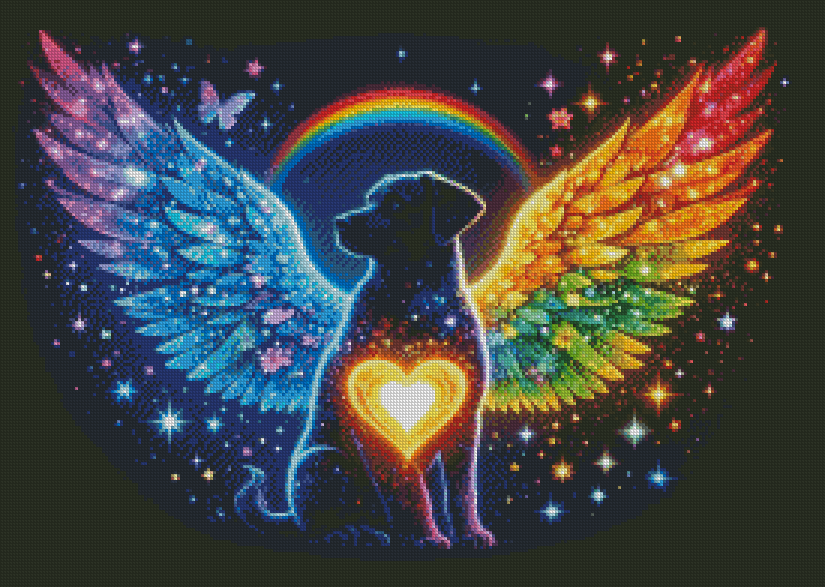 Diamond Painting Bild "Loving Memory-Dog" 50x70cm + AB DS-107
