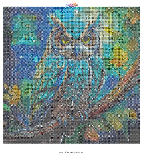 Diamond Painting "Blue Owl" 50x50cm DS-19