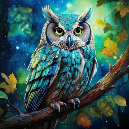 Diamond Painting "Blue Owl" 50x50cm DS-19