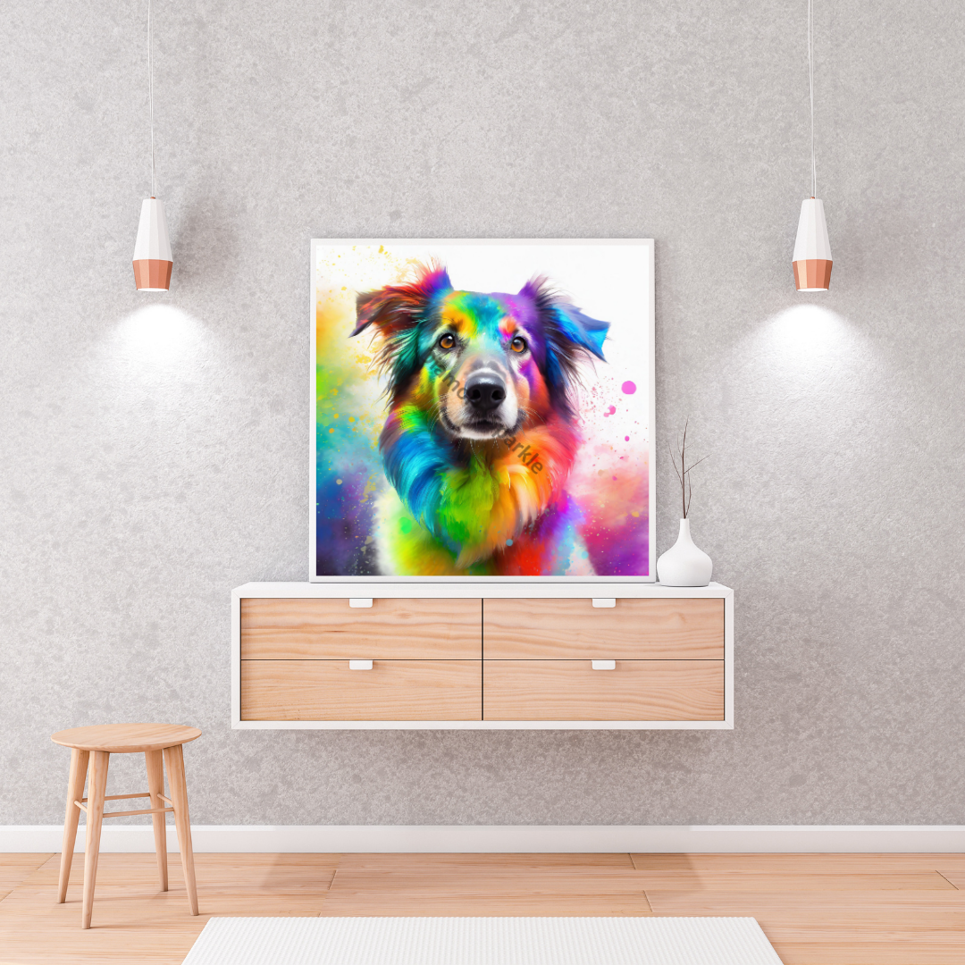 Diamond Painting "Rainbow Dog" 50x50cm DS-23