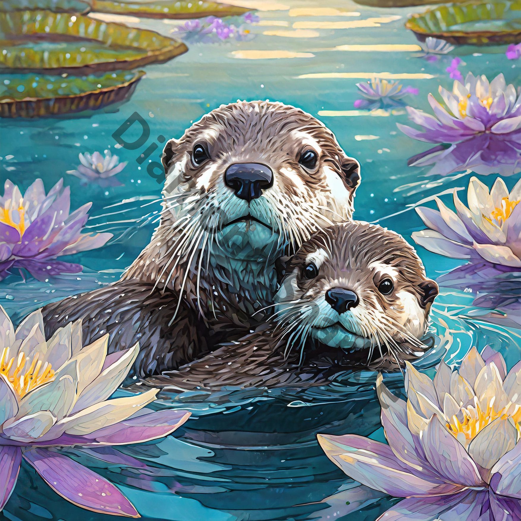 Diamond painting picture "Otter" 50x50cm DS-26
