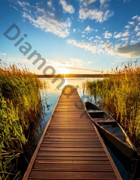 Diamond painting "Boat dock" 60x80cm DS-38