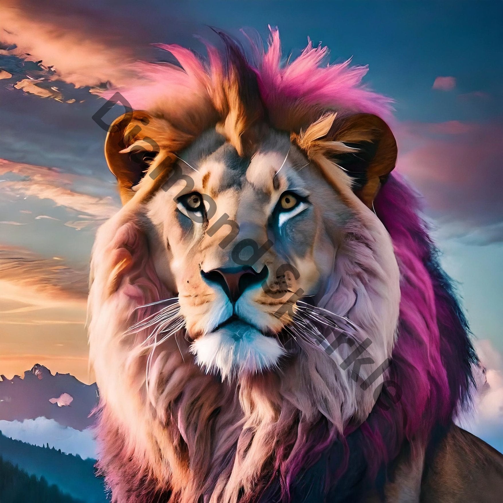 Diamond Painting Picture "King of the Savannah" 90x90cm DS-4