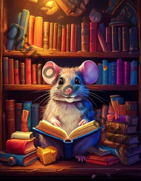 Diamond Painting "Büchermaus" 40x50cm DS-43