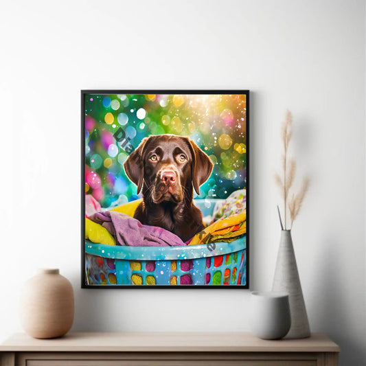 Diamond Painting "Laundry Day with Dog" 80x80cm DS-5
