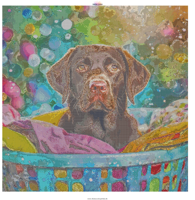 Diamond Painting "Laundry Day with Dog" 80x80cm DS-5