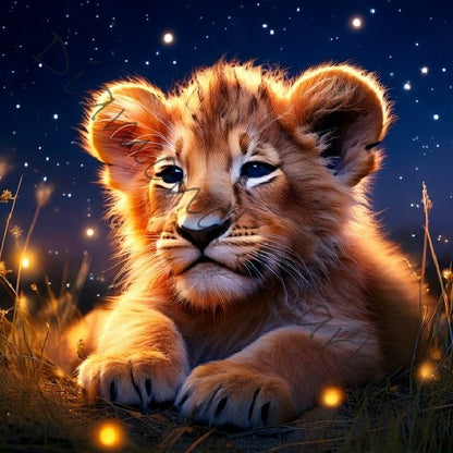 Diamond Painting Bild "Moonlight Lion" 50x50cm