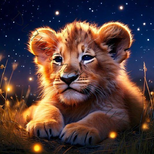 Diamond Painting Bild "Moonlight Lion" 50x50cm