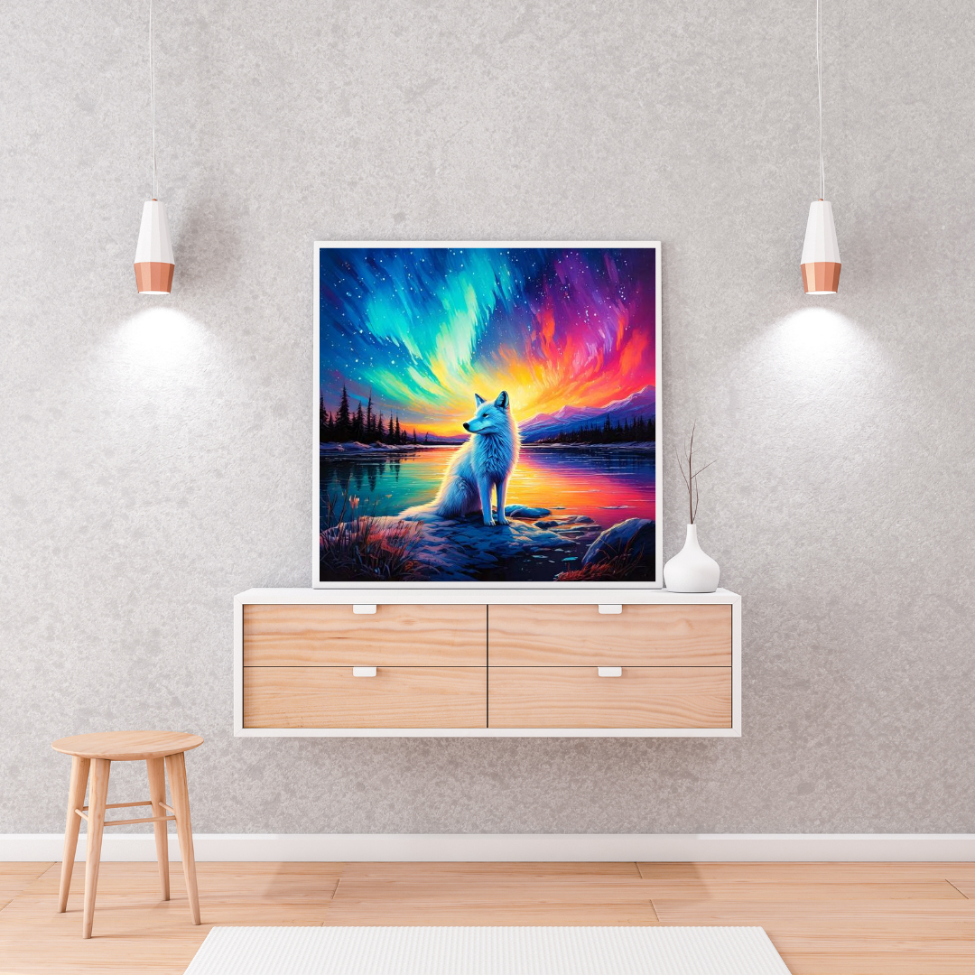 Diamond Painting Bild "Polarfuchs" 80x80 cm DS-98