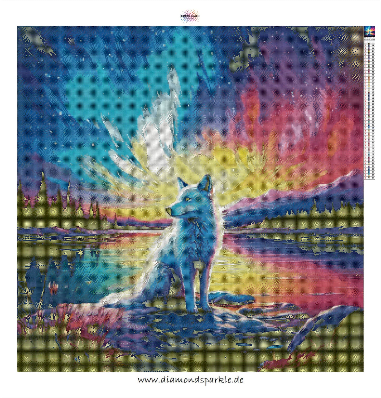 Diamond Painting Bild "Polarfuchs" 80x80 cm DS-98