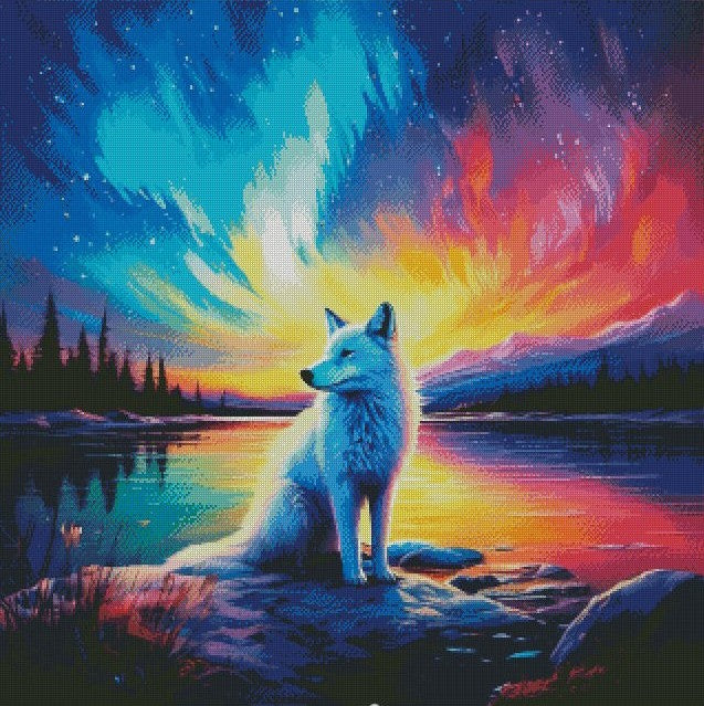 Diamond Painting Bild "Polarfuchs" 80x80 cm DS-98