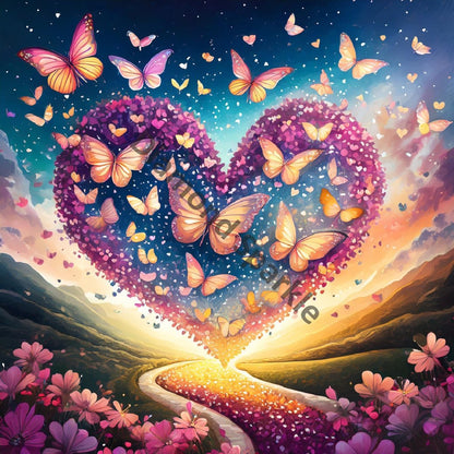 Diamond Painting "Butterfly Heart" 50x50cm DS-9