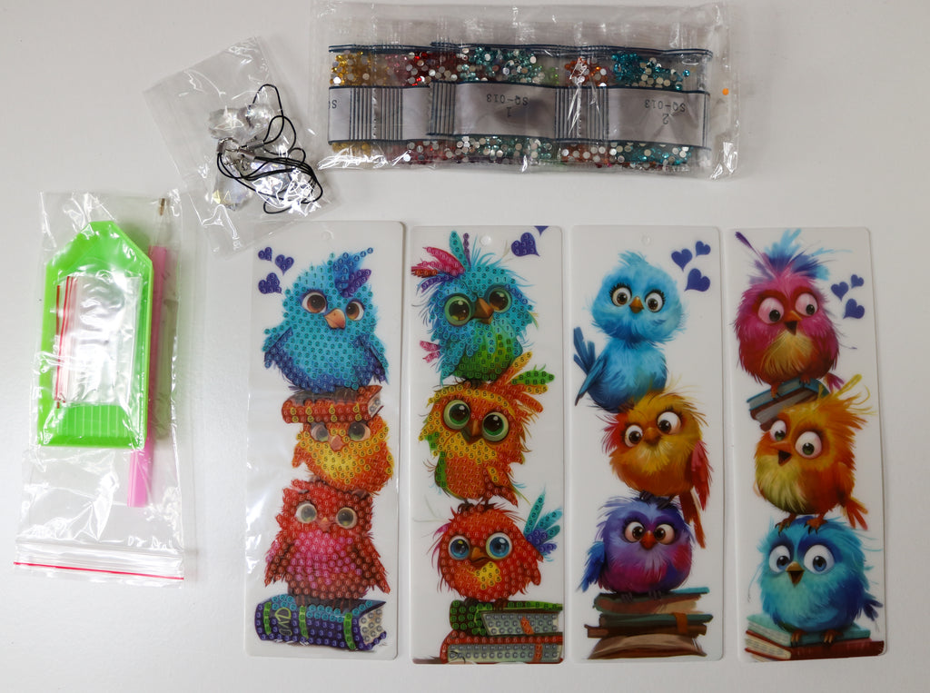 Diamond Painting Set "Lesezeichen Vögel"