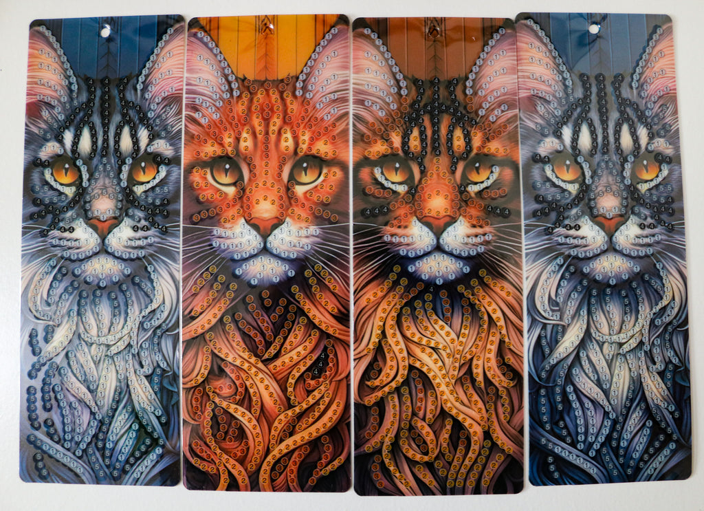 Diamond Painting Set "Lesezeichen Katzen"