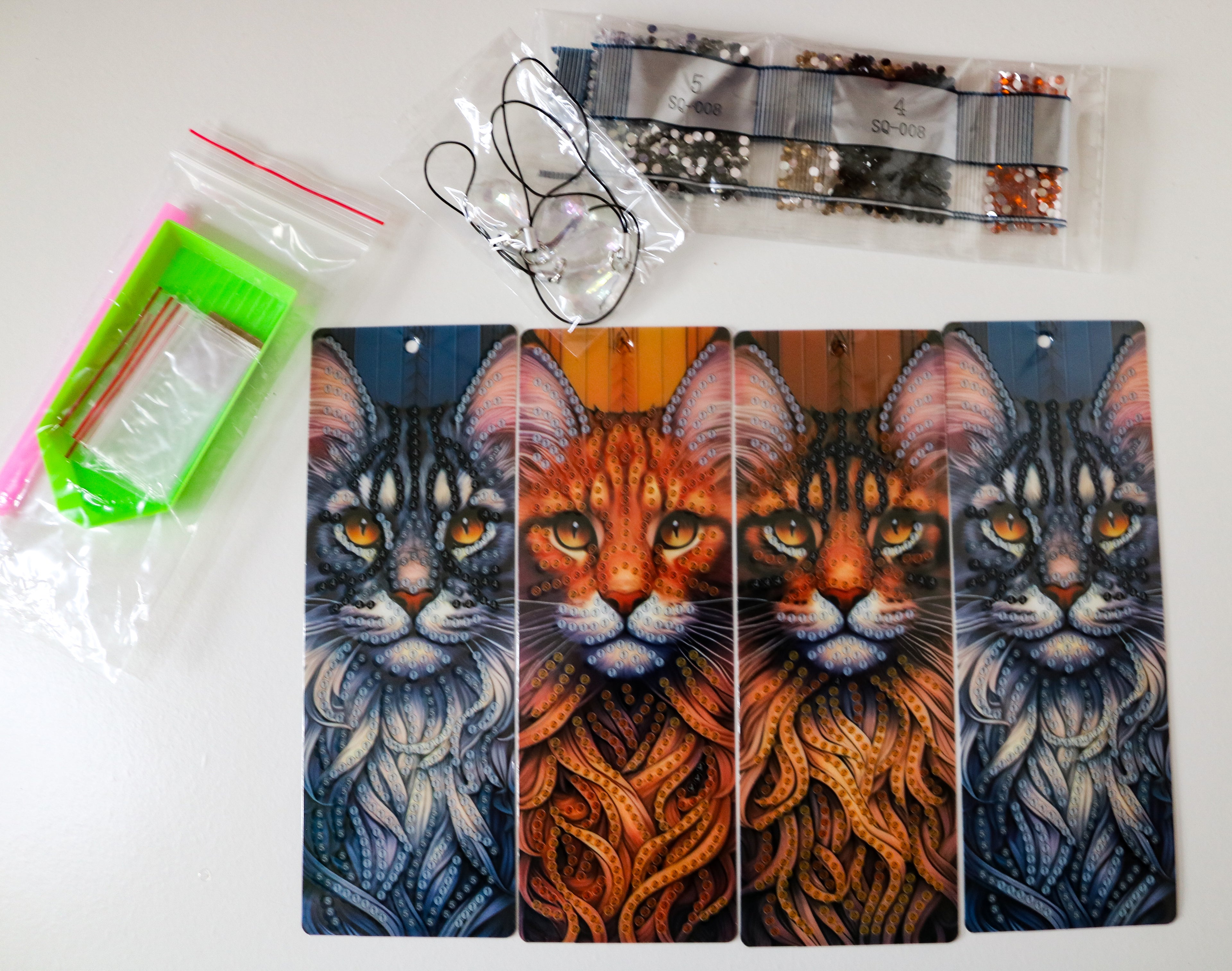 Diamond Painting Set "Lesezeichen Katzen"